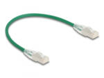 Delock RJ45 hálózati kábel Cable Cat. 6A apa apa hajlított csatlakozóval U/FTP Slim 0, 3 m, zöld (80363)