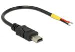 Delock USB 2.0-s kábel Mini-B-csatlakozódugóval > 2 db nyitott vezetékkel, 10 cm Raspberry Pi (85251) (85251) - aqua
