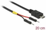 Delock Micro-B típusú USB tápkábel 2 db. különálló tűfejes apa véggel hossza 20 cm (85407) (85407) - aqua