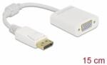 Delock Adapter DisplayPort 1.2-dugós csatlakozó-VGA-csatlakozóhüvely passzív fehér (61007) (61007) - aqua