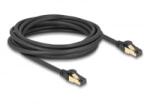 Delock RJ45 hálózati kábel Cat. 6A apa - apa S/FTP fekete 5 m - Cat. 7 nyers kábellel, mely alkalmas bel- és kültéri használatra (80251)