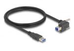 Delock USB 5 Gbps kábel A-típusú USB apa egyenes B-típusú USB apa csavarral 90 -ban felfelé hajlított 1 m fekete (80480) (80480) - aqua