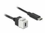 Delock Keystone modul, USB 3.0 C-csatlakozóhüvely > USB 3.0 C-csatlakozódugó, kábellel (86399) - aqua