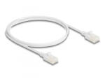 Delock RJ45 hálózati kábel Cat. 6A apa apa robosztus csatlakozóval ipari felhasználásra U/UTP Slim 1 m, fehér (80359)