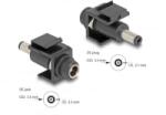 Delock Keystone modul, DC 5, 5 x 2, 5 mm-csatlakozóhüvely, DC 5, 5 x 2, 1 mm méretű apa, fekete (84164)