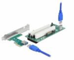 Delock PCI Express Riser kártya x1 - 2 x PCI 32 Bit bővítőhely, 60 cm-es -kábellel (90066) - aqua
