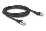Delock RJ45 hálózati kábel Cat. 8.1 S/FTP 45 -ben balra hajlított apa egyenes apa, akár 40 Gbps, 2 m, fekete (80753) (80753)