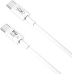 XO NB-Q190A USB Type C - USB Type C kábel 1m 60W fehér