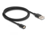 Delock Mágneses USB töltő kábel, fekete 1 m (88167) (88167)