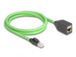 Delock RJ45 hálózat bővítő kábel Cat. 6A apa - anya SF/UTP alkalmas kábelvezető láncokhoz PUR (TPU) 1 m zöld (80880)