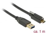 Delock SuperSpeed USB 10 Gbps (USB 3.1 Gen 2) kábel A-típusú apa csatlakozó > USB Type-C apa csatla (83717) (83717) - aqua