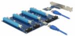 Delock Bővítőkártya PCI Express x1 > 4 x PCIe x16, 60 cm-es USB-kábellel (41427) - aqua