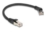 Delock RJ45 hálózati kábel Cat. 8.1 S/FTP 45 -ben jobbra hajlított apa egyenes apa, akár 40 Gbps, 0, 25 m, fekete (80626) (80626)