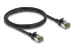 Delock RJ45 hálózati kábel Cat. 8.1 F/FTP Slim Pro 1 m, fekete (80339) (80339)