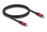 Delock USB 2.0 kábel USB Type-C apa - apa PD 3.1 240 W E-Marker 1 m piros fém (80050) (80050)