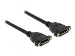 Delock Kábel, Displayport 1.2 hüvely > Displayport hüvely, panelrögzítés, 4K 60 Hz 0, 25 m (85113) (85113)