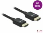 Delock Nagysebességű HDMI -kábel koax 48 Gbps 8K 60 Hz, fekete 1 m (85384) (85384)