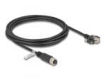 Delock M12 kábel A-kódú 8 tűs anya - RJ45 apa csavarokkal Cat. 5e FTP 3 m hosszú fekete (80428)