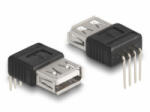 Delock Adapter A-típusú USB 2.0 anya 4 tű 90 szögben hajlítva (66637) (66637)