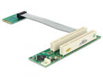 Delock emelőkártya Mini PCI Express > 2 x PCI 32 Bit 5 V flexibilis kábellel, 13 cm, balos (41355) (41355)