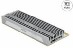 Delock PCI Express x16 (x1 / x4 / x8) kártya - 1 x NVMe M. 2 Key M LED kijelzővel (90566) - aqua