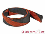 Delock Fonott kábelharisnya nyújtható 2 m x 38 mm fekete-piros (20753) - aqua
