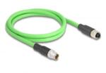 Delock Kábel M12 X kódolt 8 tűs apa - anya PUR (TPU) 1 m (80431)