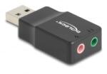 Delock Külső USB hangkártya 2 x 3, 5 mm-es sztereo jack Plug & Play audio adapterrel személyi számítógépekhez, laptopokhoz és Mac (66634) - aqua