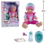ProCart Papusa Bebelus Procart Papusa bebelus yala diverse accesorii ochi mobili face pipi expresii realiste hainute colorate 3 ani+ (YL2340B-B) Papusa