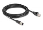 Delock Kábel M12 A kódolt 8 tűs apa - RJ45 apa PVC 5 m (80811)