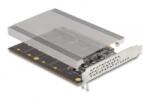 Delock PCI Express x16 kártya - 4 x belső NVMe M. 2 Key M hűtőbordával - elágazás (H x Sz 145 x 111 mm) (90210)