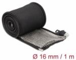 Delock Hőellenálló EMI Shielding fonott borítás zipzárral, 1 m x 16 mm méretű, fekete (20845) (20845)
