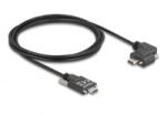 Delock USB 2.0 kábel USB Type-C apa csatlakozó csavarokkal - USB Type-C apa csatlakozó csavarokkal ívelt bal / jobb PD 3.0 60 W 2 m (80957) (80957) - aqua