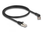 Delock RJ45 hálózati kábel Cat. 6A S/FTP 45 -ben jobbra hajlított apa egyenes apa 0, 5 m fekete (80488) (80488)