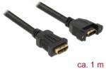 Delock Kábel, HDMI-A hüvely > HDMI-A hüvely, panelrögzítés, 4K 30 Hz 1 m (85466) (85466)