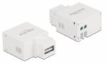 Delock 2, 1 A-s, fehér, A-típusú USB töltő portos Keystone modul (87791) (87791)