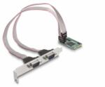 Delock Mini PCIe kártya teljes méret - 2 x Soros RS-232 D-Sub 9 tűs (95273)