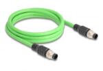 Delock Kábel M12 A kódolt 8 tűs apa - apa PUR (TPU) 2 m (80412)