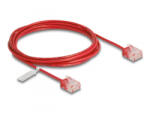 Delock RJ45 hálózati kábel Cat. 6 UTP ultravékony 2 m piros rövid csatlakoztatókkal (80817) (80817)