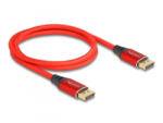 Delock DisplayPort kábel 16K 60 Hz 1 m piros fém (80631) (80631) - aqua