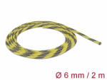 Delock Fonott kábelharisnya nyújtható 2 m x 6 mm fekete-sárga (20737) (20737)
