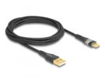 Delock USB 2.0 kábel A-típusú apa - USB Type-C apa gyors töltővel 60 W áttetsző 2 m (80761) (80761) - aqua