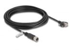 Delock M12 kábel D-kódú 4 tűs anya - RJ45 apa csavarokkal Cat. 5e FTP 5 m hosszú fekete (80451)
