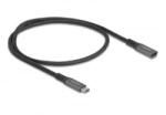 Delock USB 10 Gbps bővítő kábel USB Type-C apa - anya PD 3.0 100 W 0, 5 m szürke fém (80021) (80021)