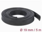 Delock Fonott kábelharisnya nyújtható 5 m x 19 mm fekete (18850) (18850)
