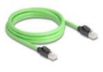 Delock RJ45 hálózati kábel Cat. 6A apa apa SF/UTP alkalmas kábelvezető láncokhoz PUR (TPU) 2 m zöld (80890)