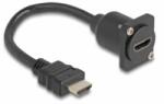 Delock D-típusú HDMI kábel apa anya fekete 20 cm (87966) (87966)