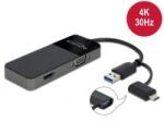 Delock Adapter USB 3.0 a 4K HDMI + VGA (64085) - aqua