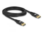 Delock DisplayPort kábel 8K 60 Hz 3 m fekete fém (80622) (80622)