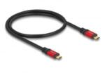 Delock USB 20 Gbps kábel USB Type-C apa - apa PD 3.0 100 W E-Marker 0, 5 m piros fém (80651) (80651) - aqua